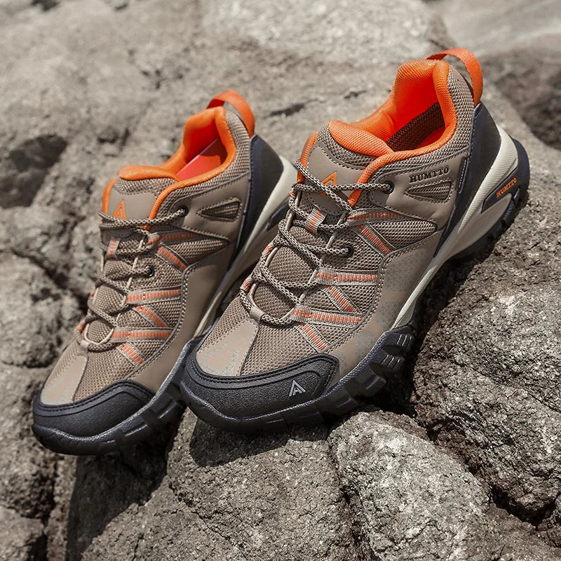 Breathable hiking shoes with air mesh upper and grippy rubber outsole