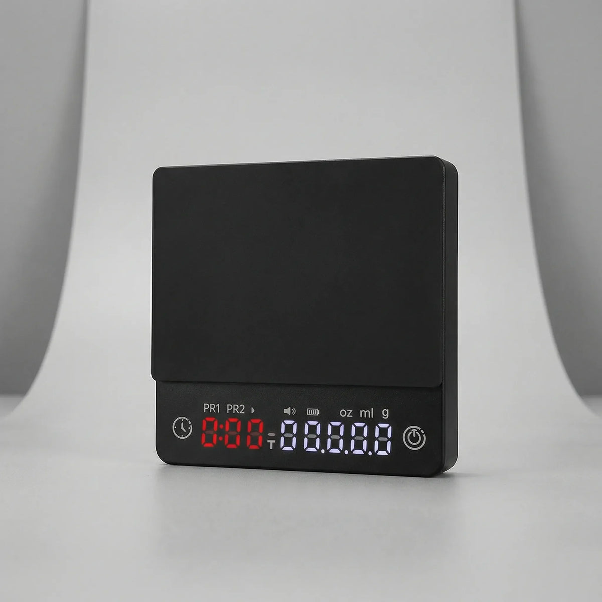 Digital espresso scale with integrated timer and USB rechargeable battery