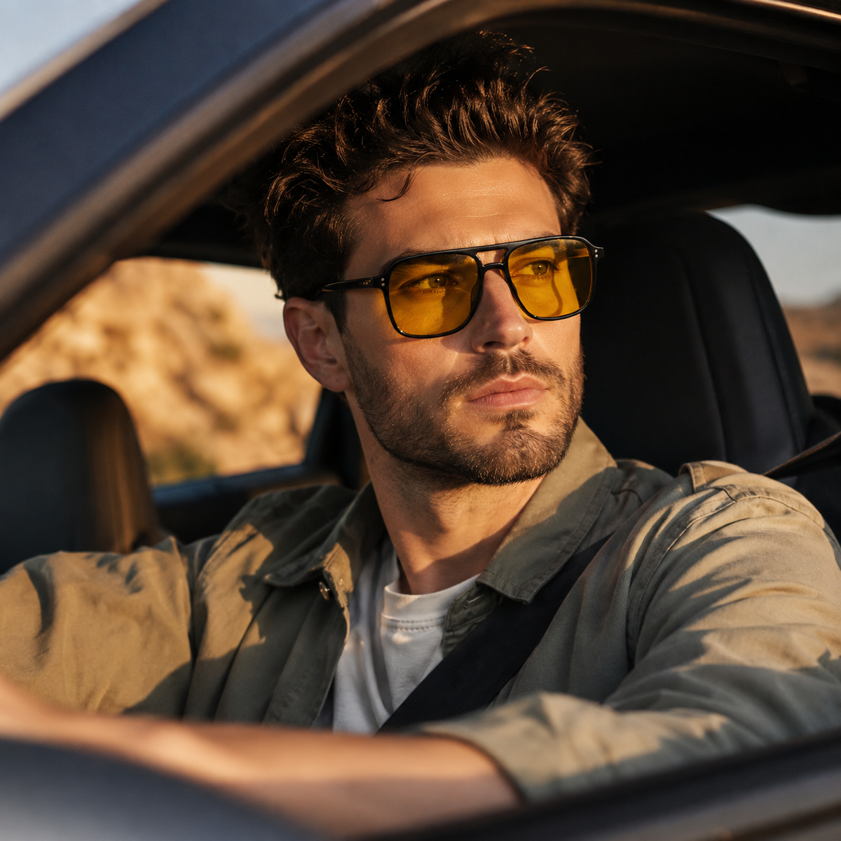 Thrives Outdoor | Brixton Double Bridge Square Frame Sunglasses