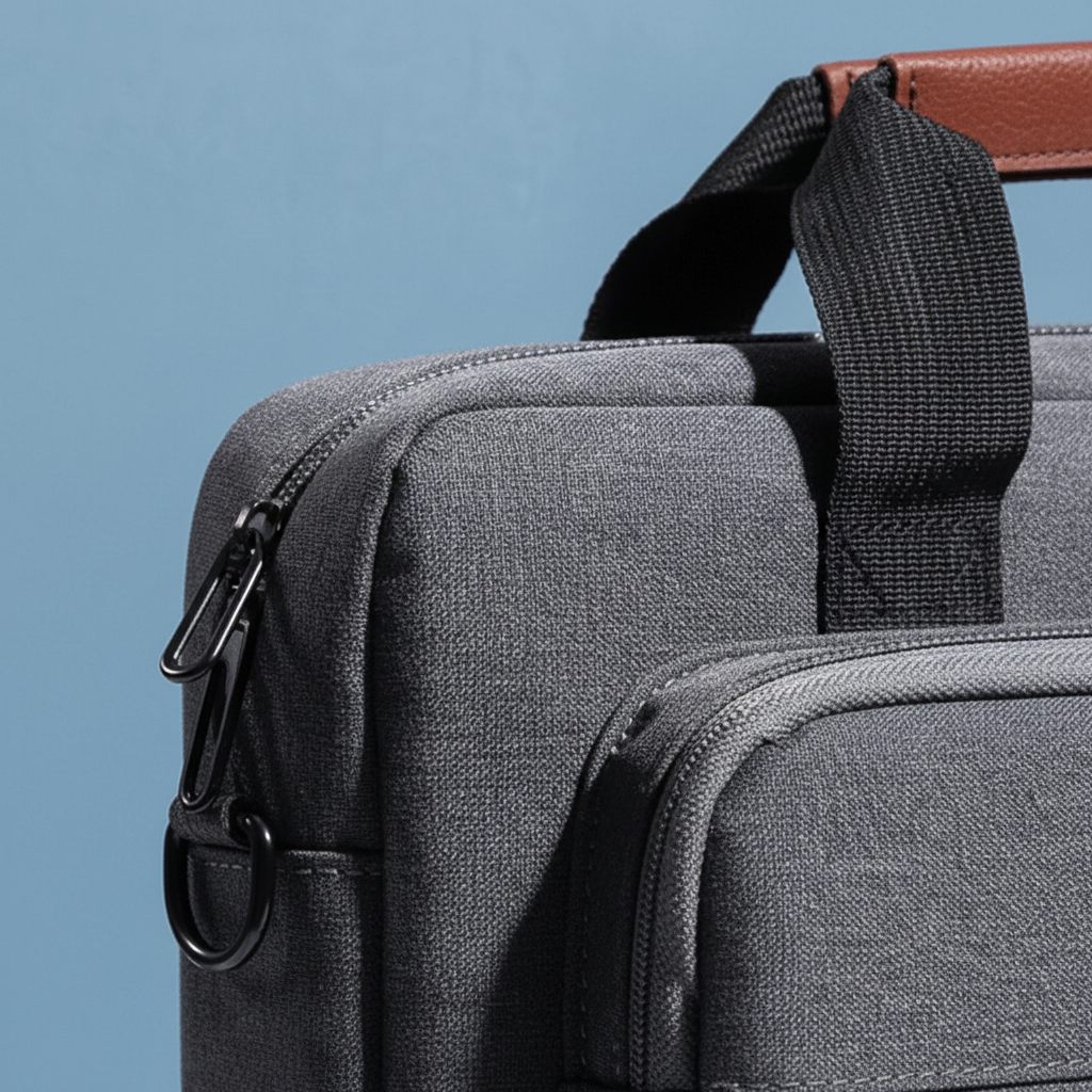 Slim laptop shoulder briefcase with padded compartment for 14 to 16-inch devices