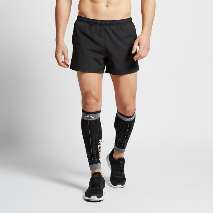 Calf compression sleeve with graduated compression and breathable fabric