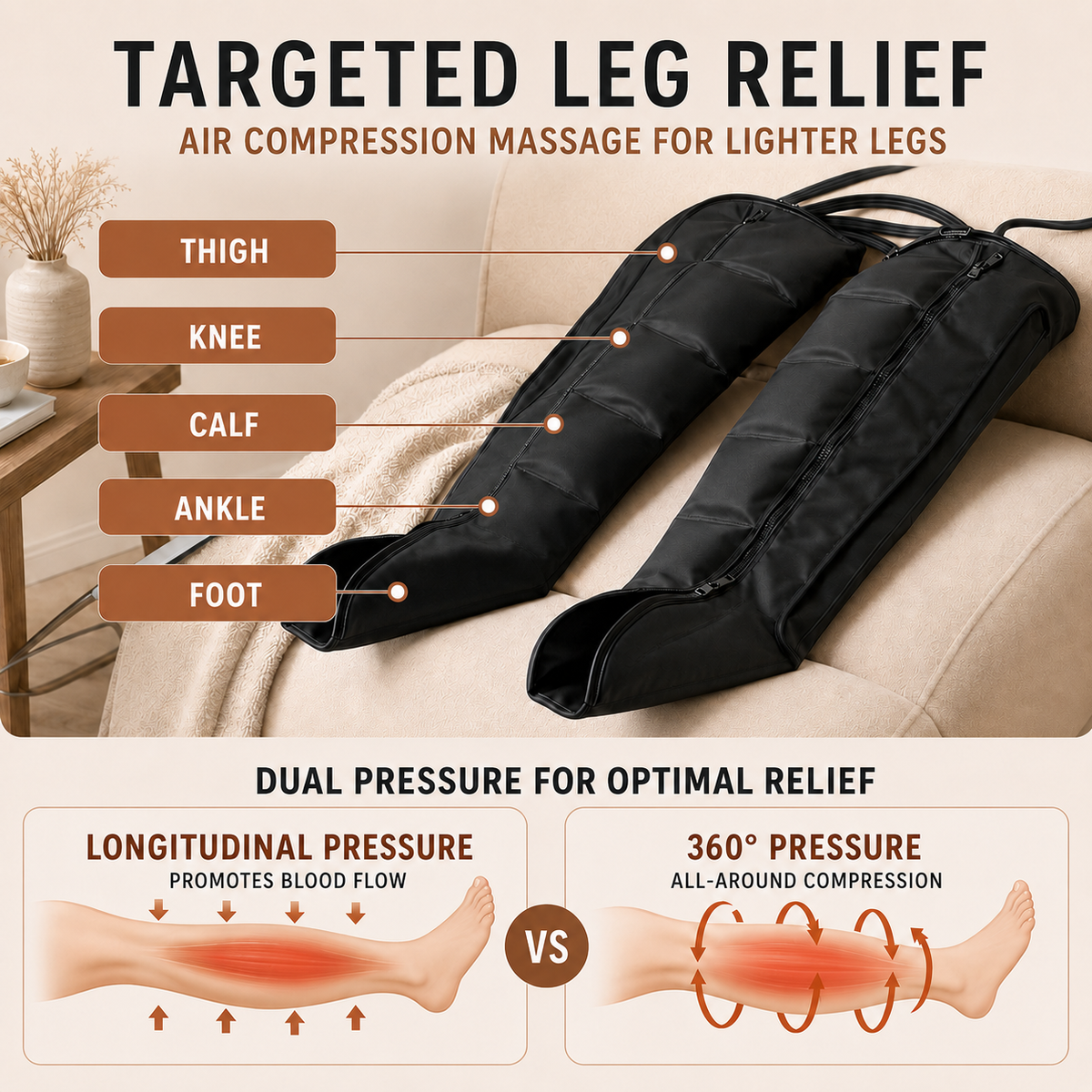 Thrives Outdoor | Calmiwave Air Compression Leg Massager