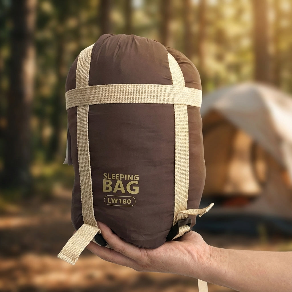 Ultra-lightweight compact sleeping bag with dirt-resistant exterior