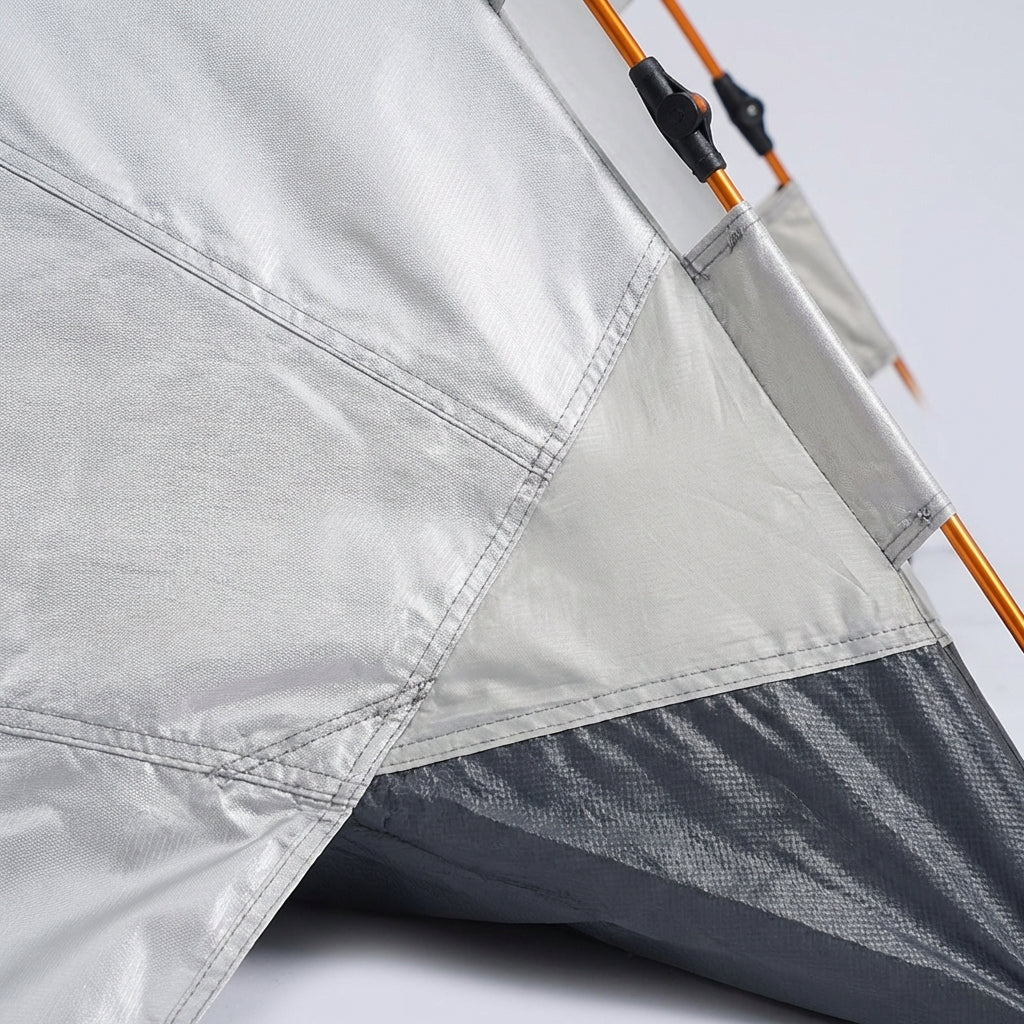 Automatic pop-up camping tent with double-layer sunshade for 3-4 people