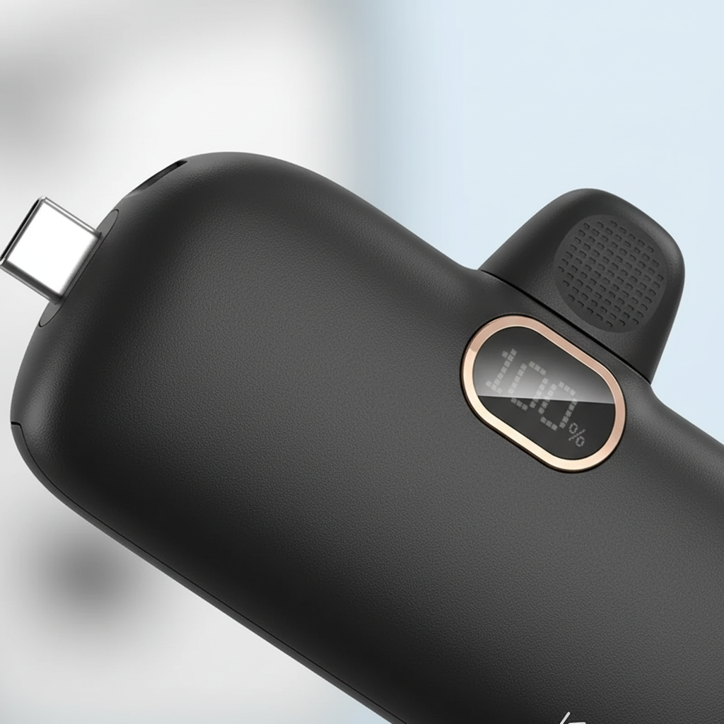 Compact power bank 5000mAh digital display USB-C port