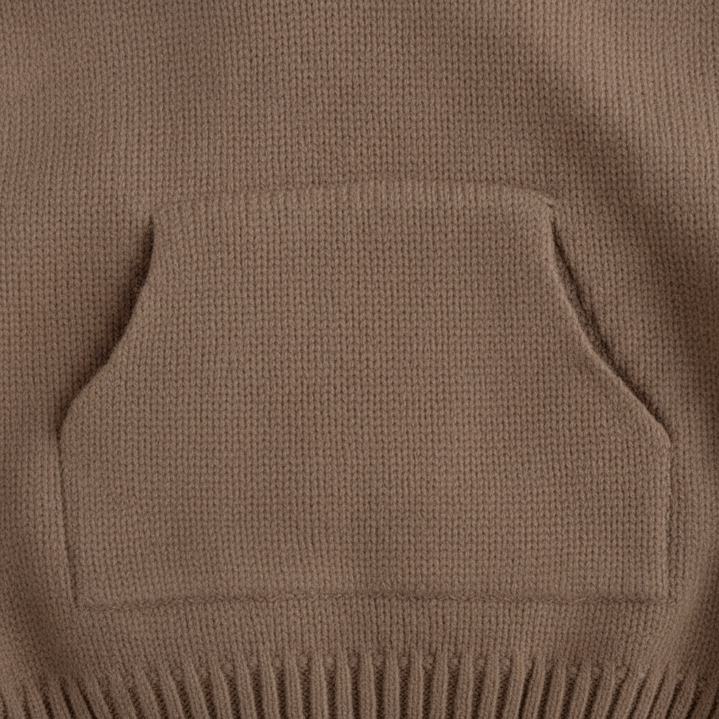 Kids hooded knit jumper with front pocket relaxed fit warm