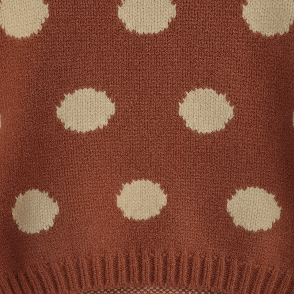 Kids polka-dot knit jumper with long sleeves and ribbed cuffs