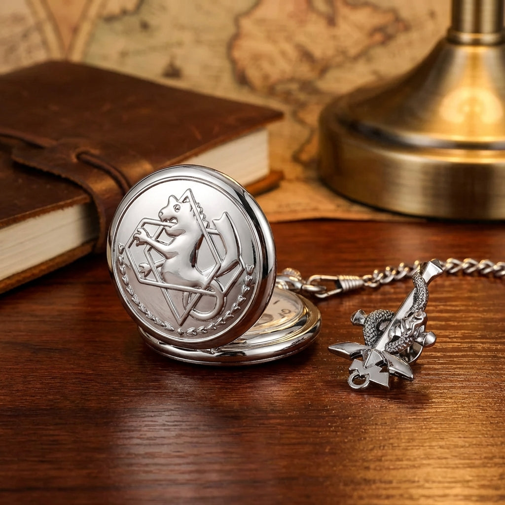 Pocket watch gift set with pendant chain in elegant presentation box