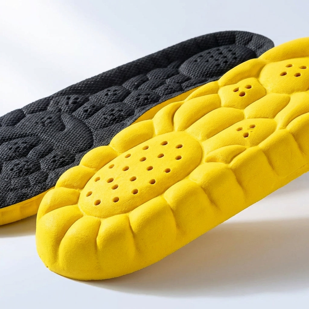 4D contoured sports insole with cloud cushioning and breathable perforated design