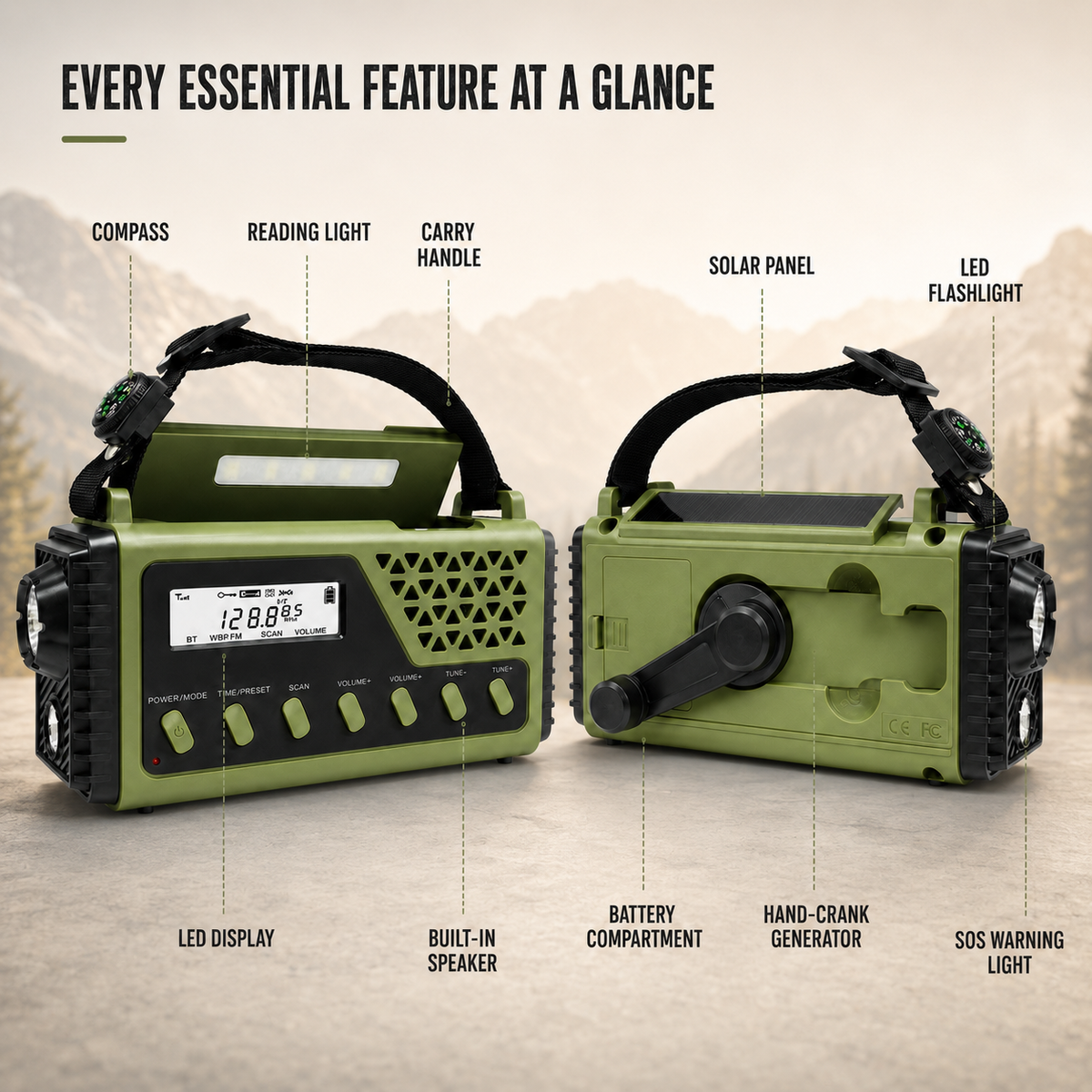 Thrives Outdoor | Crankonix Hand Crank Emergency Radio