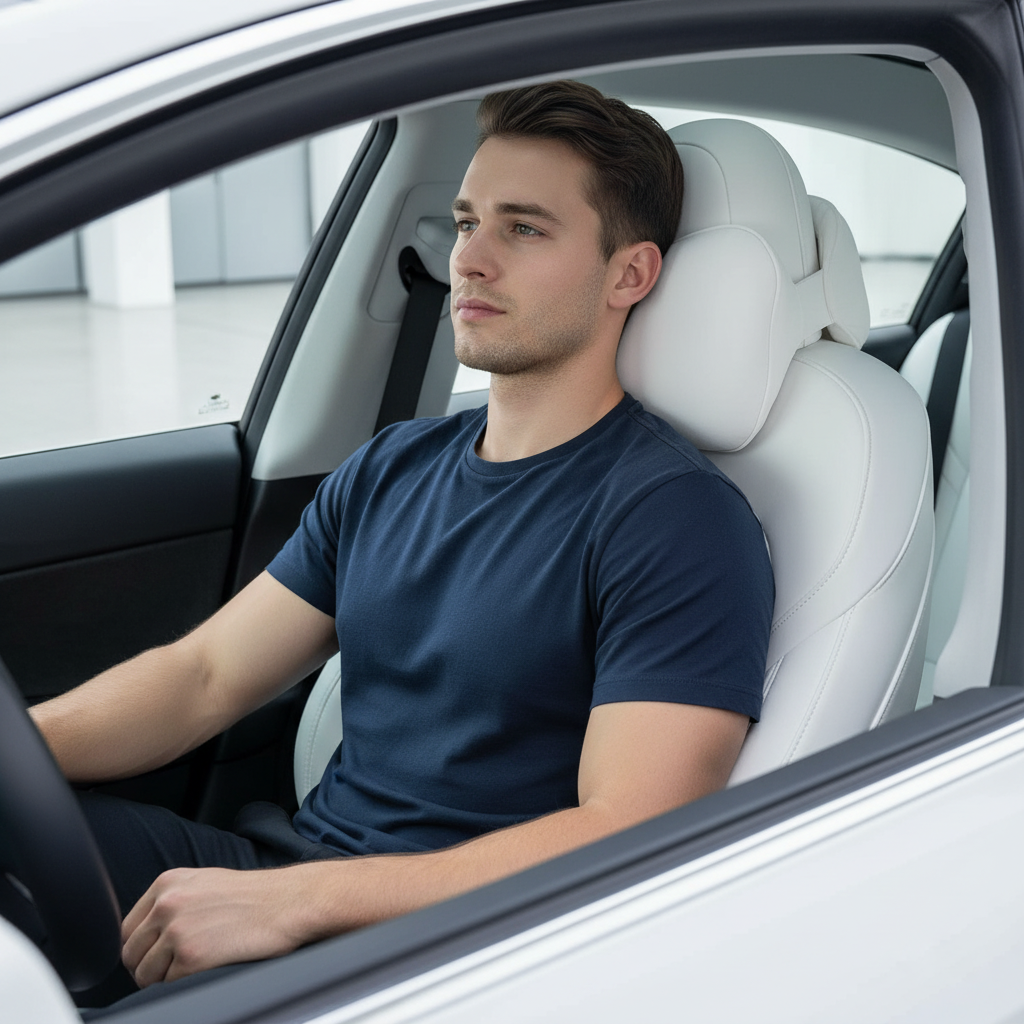 Ergonomic neck and lumbar support car cushion with soft flocked cover