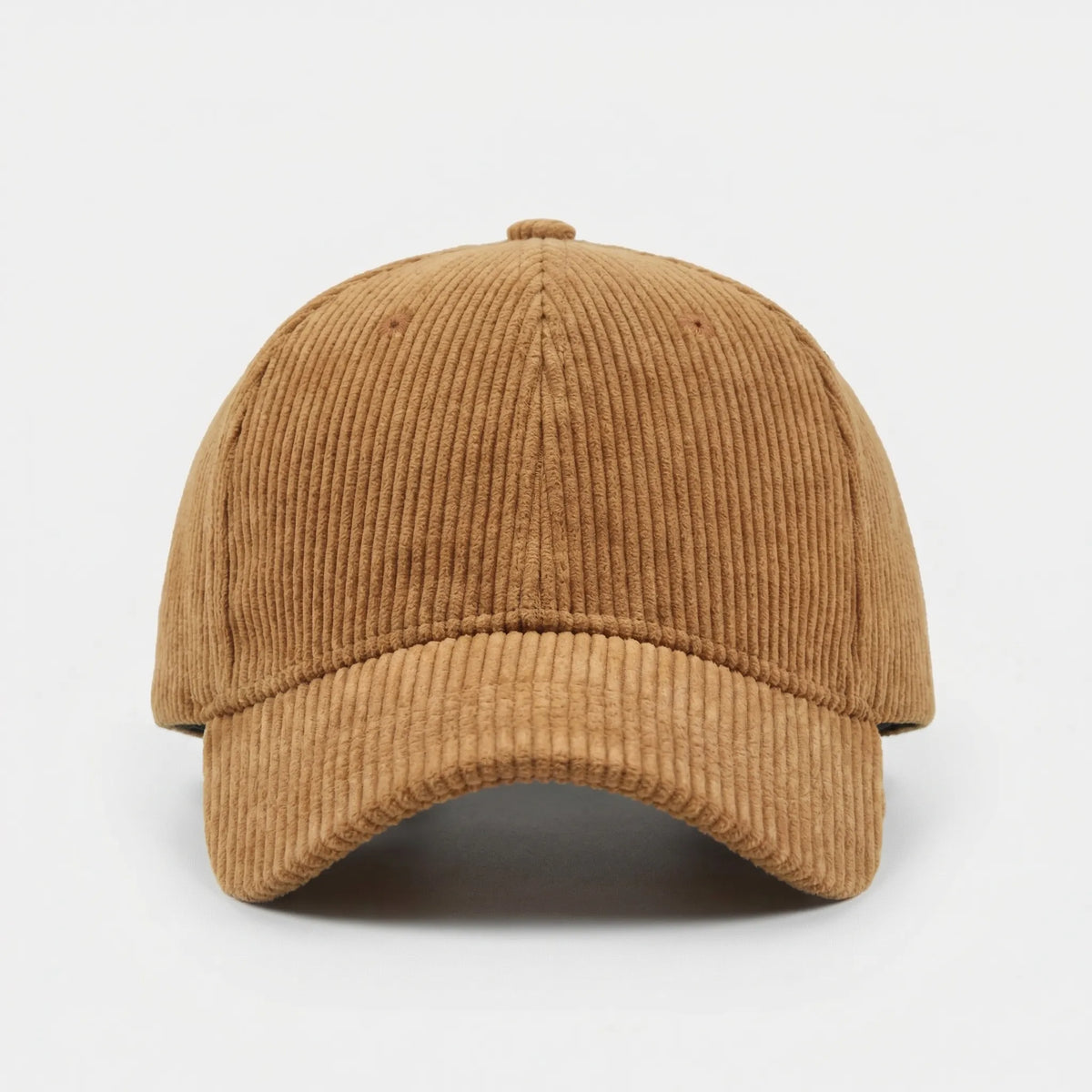 Cord baseball cap with curved peak and textured crown