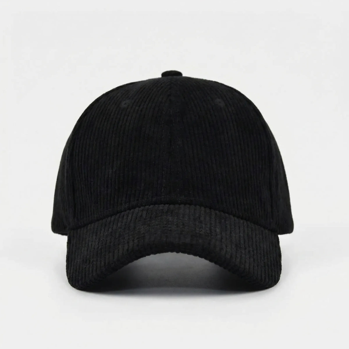 Cord baseball cap with curved peak and textured crown