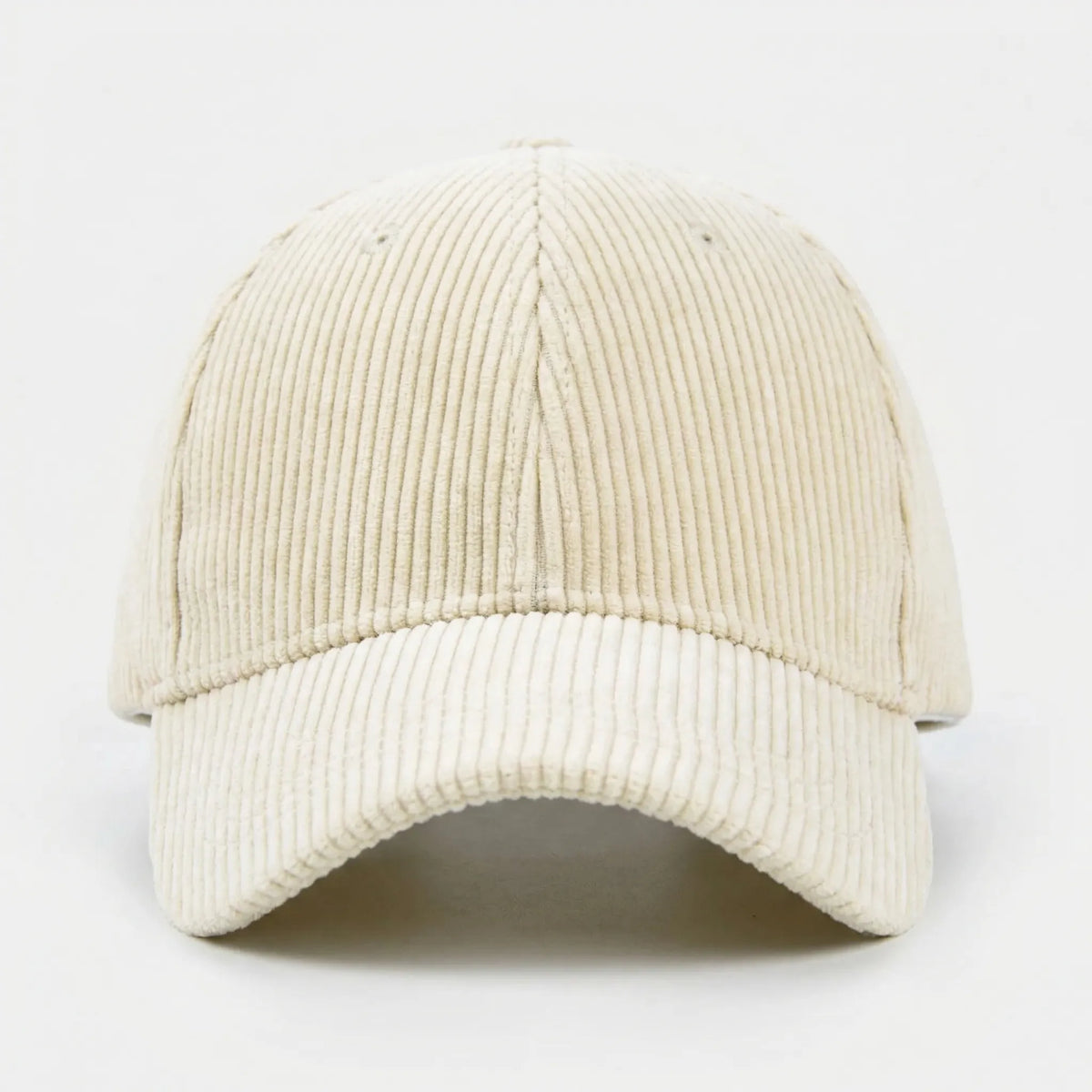Cord baseball cap with curved peak and textured crown