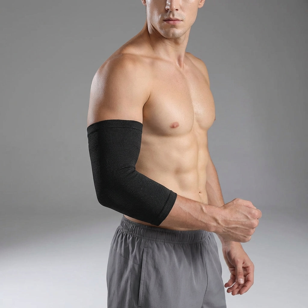 Compression elbow sleeve with breathable lightweight design