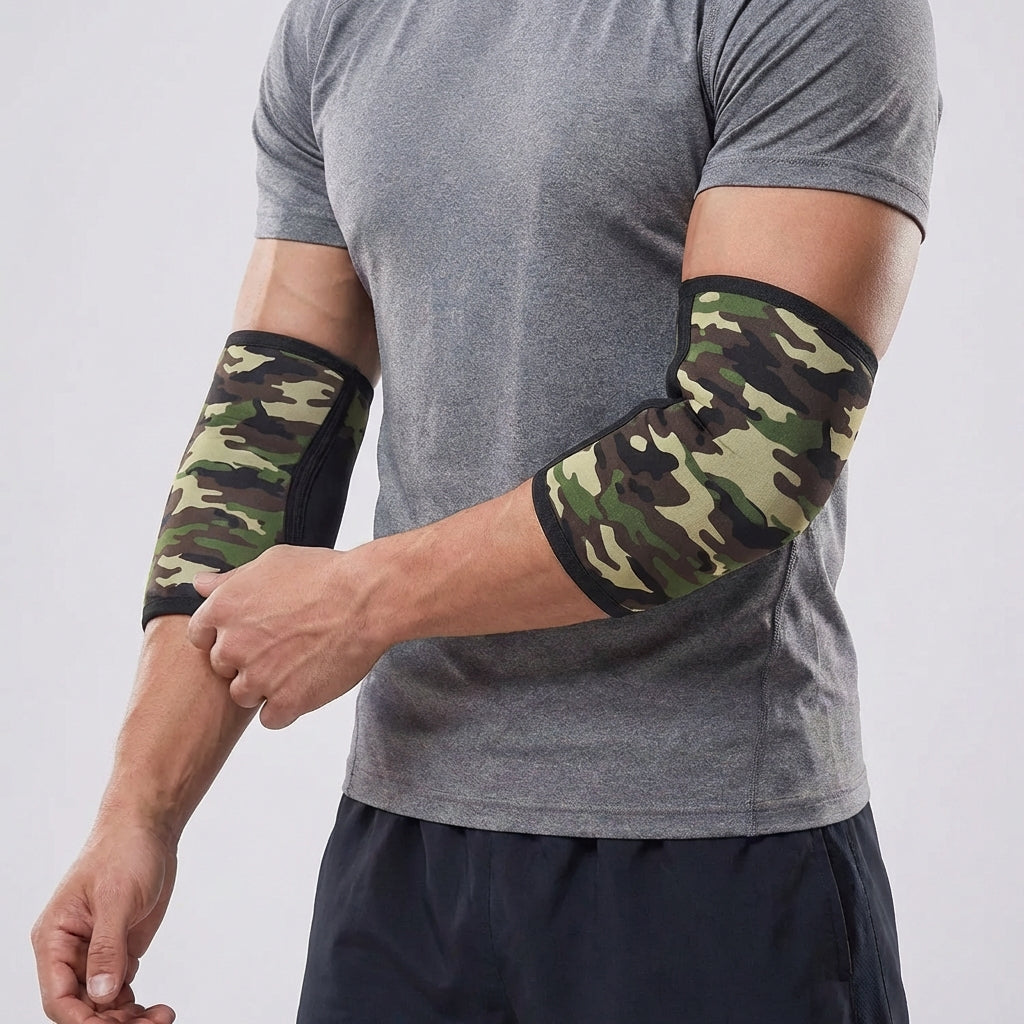 Compression elbow support sleeve for weightlifting and sport