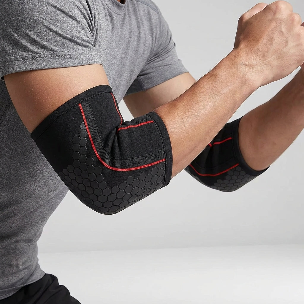 Compression elbow support sleeve for weightlifting and sport