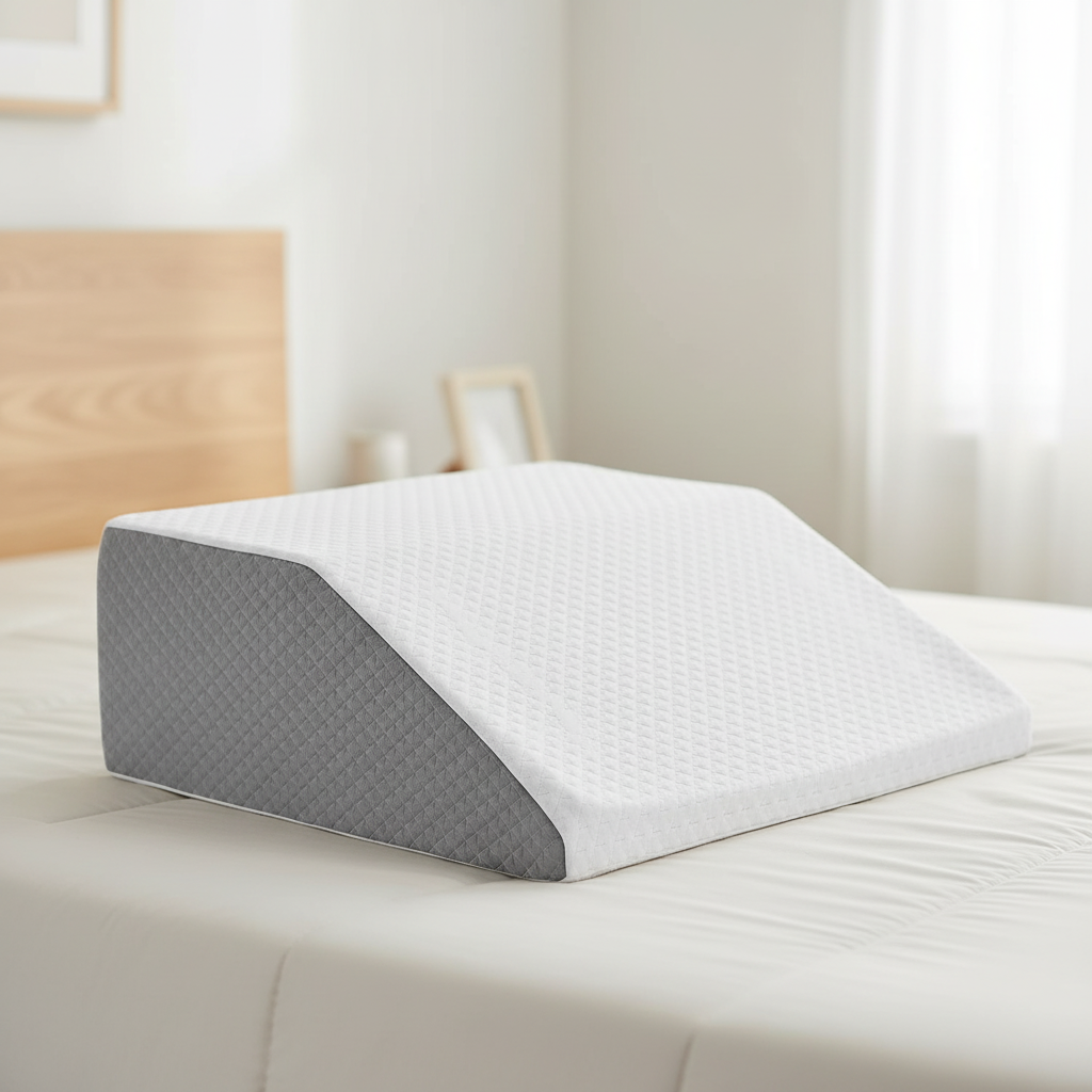Memory foam leg wedge pillow with breathable removable cover