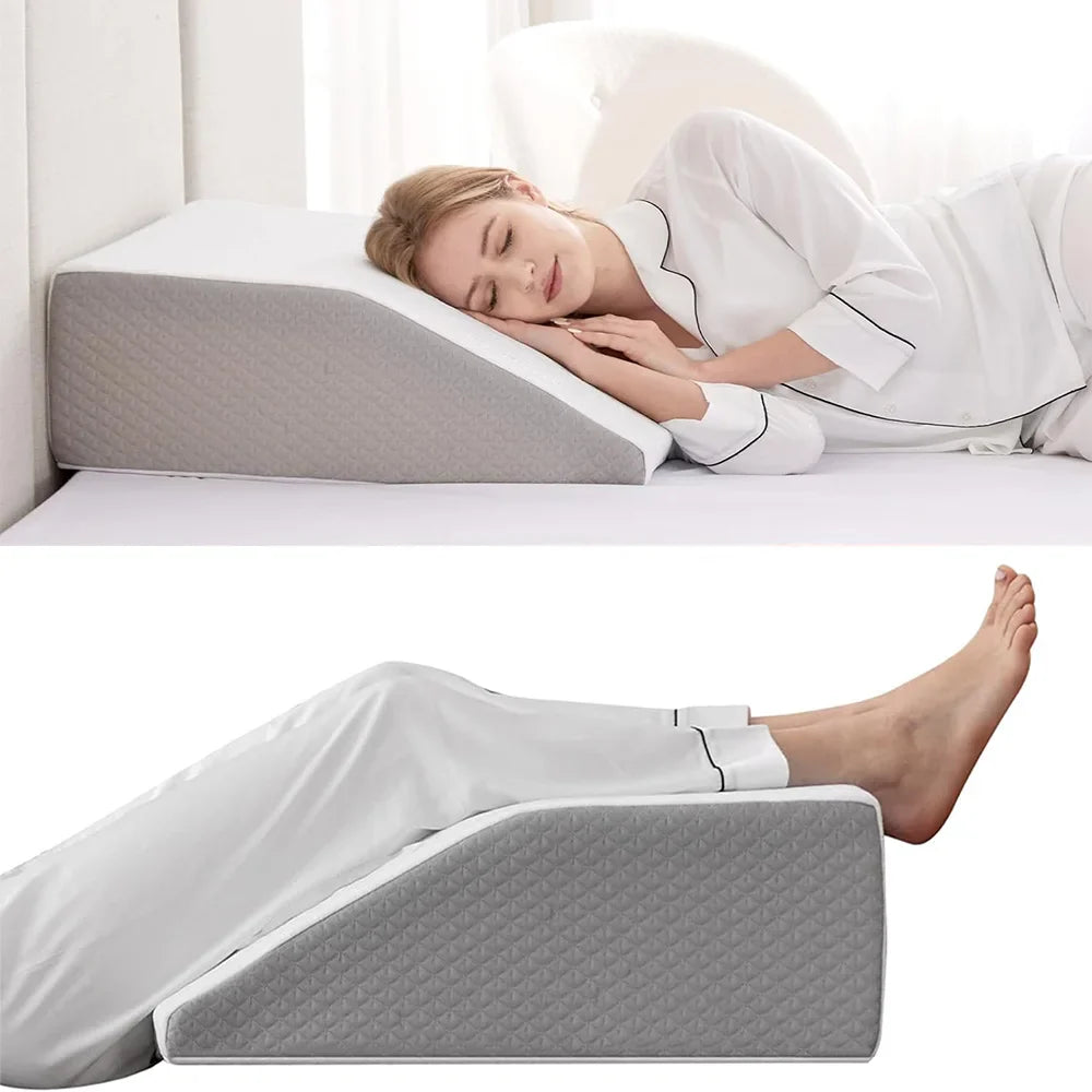 Memory foam leg wedge pillow with breathable removable cover