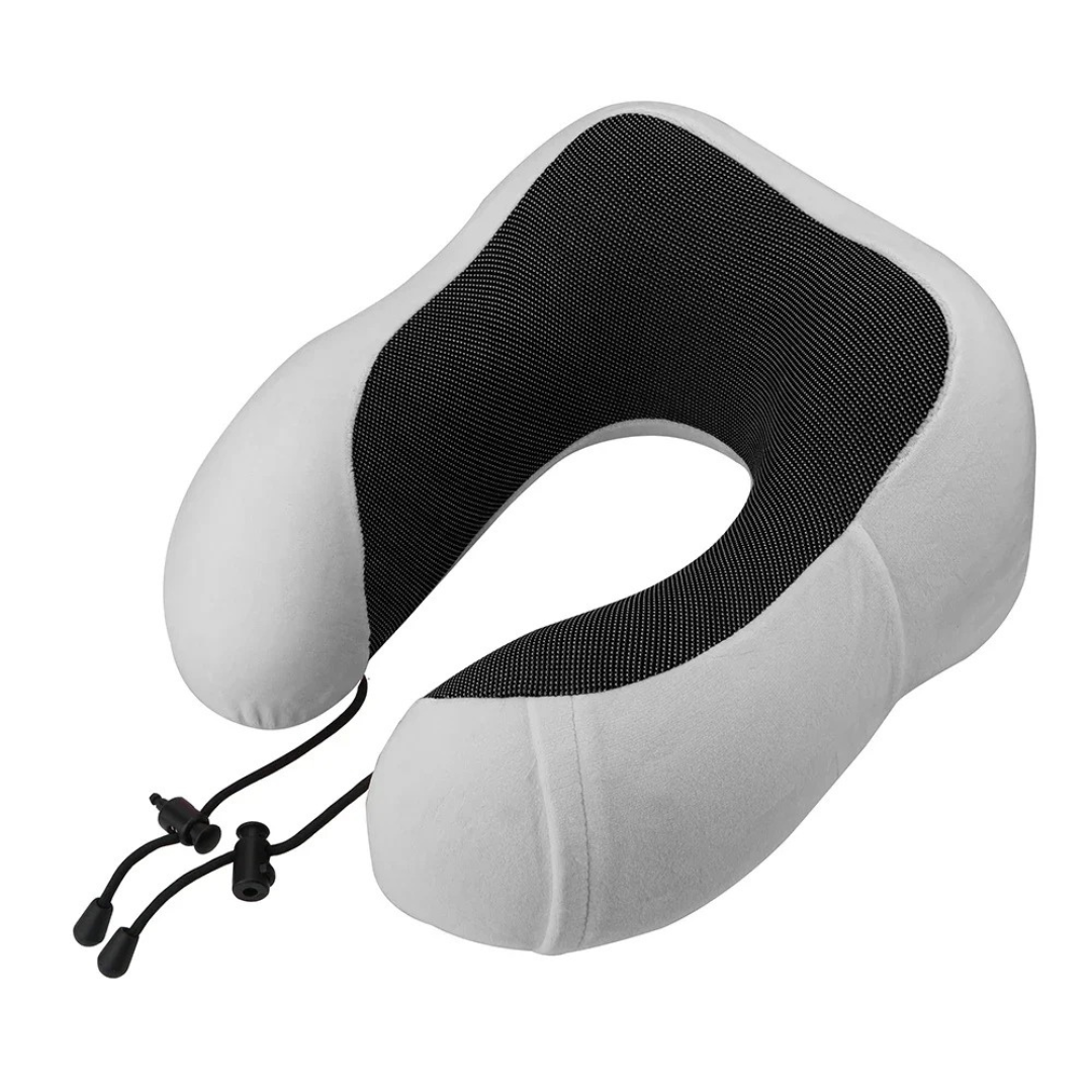 Ergonomic U-shaped travel pillow with memory foam and cotton cover