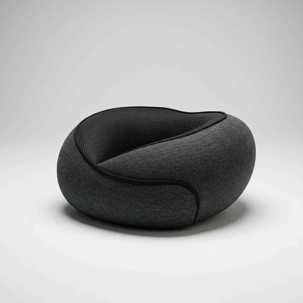 U-shaped travel neck pillow with memory foam and breathable cotton cover