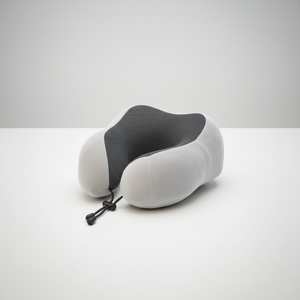 Ergonomic U-shaped travel pillow with memory foam and cotton cover