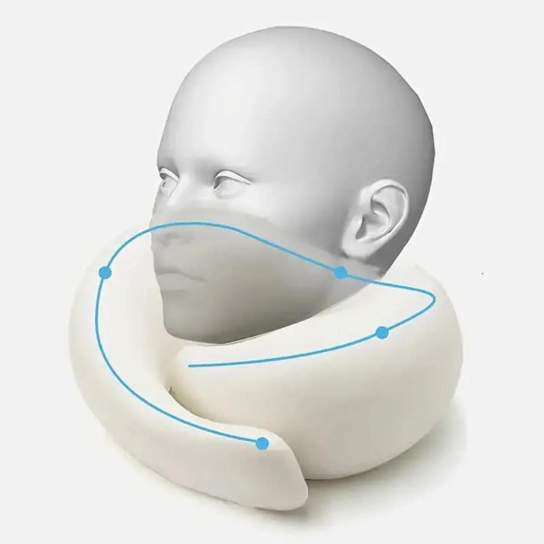 U-shaped travel neck pillow with memory foam and breathable cotton cover