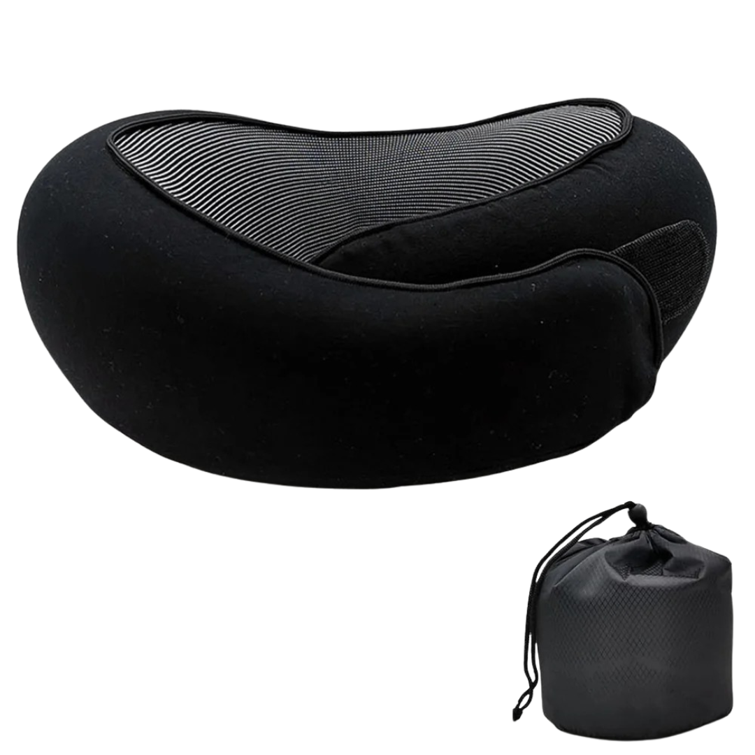 U-shaped travel neck pillow with memory foam and breathable cotton cover