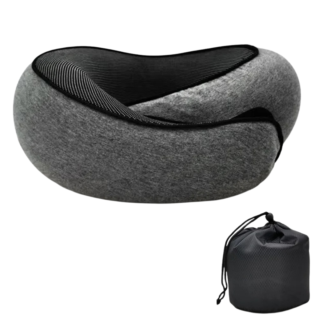U-shaped travel neck pillow with memory foam and breathable cotton cover