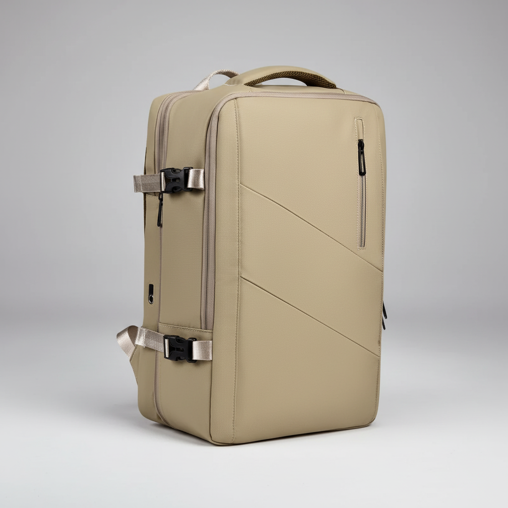 Expandable laptop backpack with USB charging port and organiser pockets