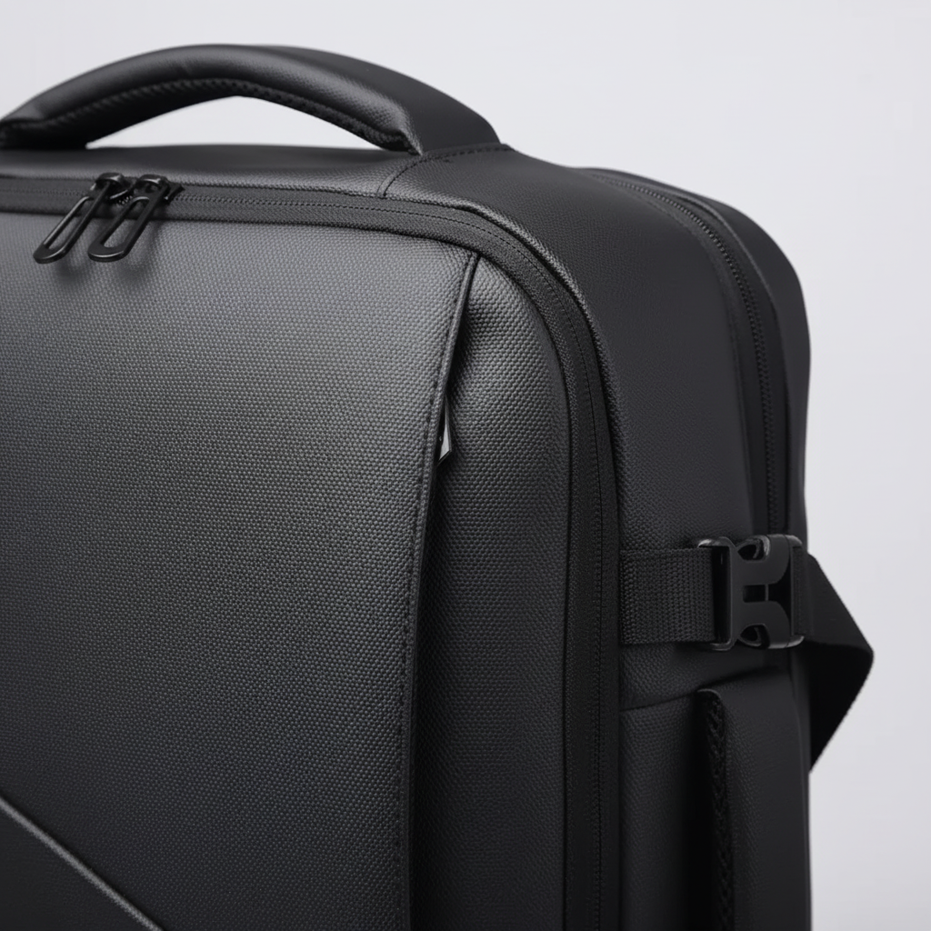 Expandable laptop backpack with USB charging port and organiser pockets