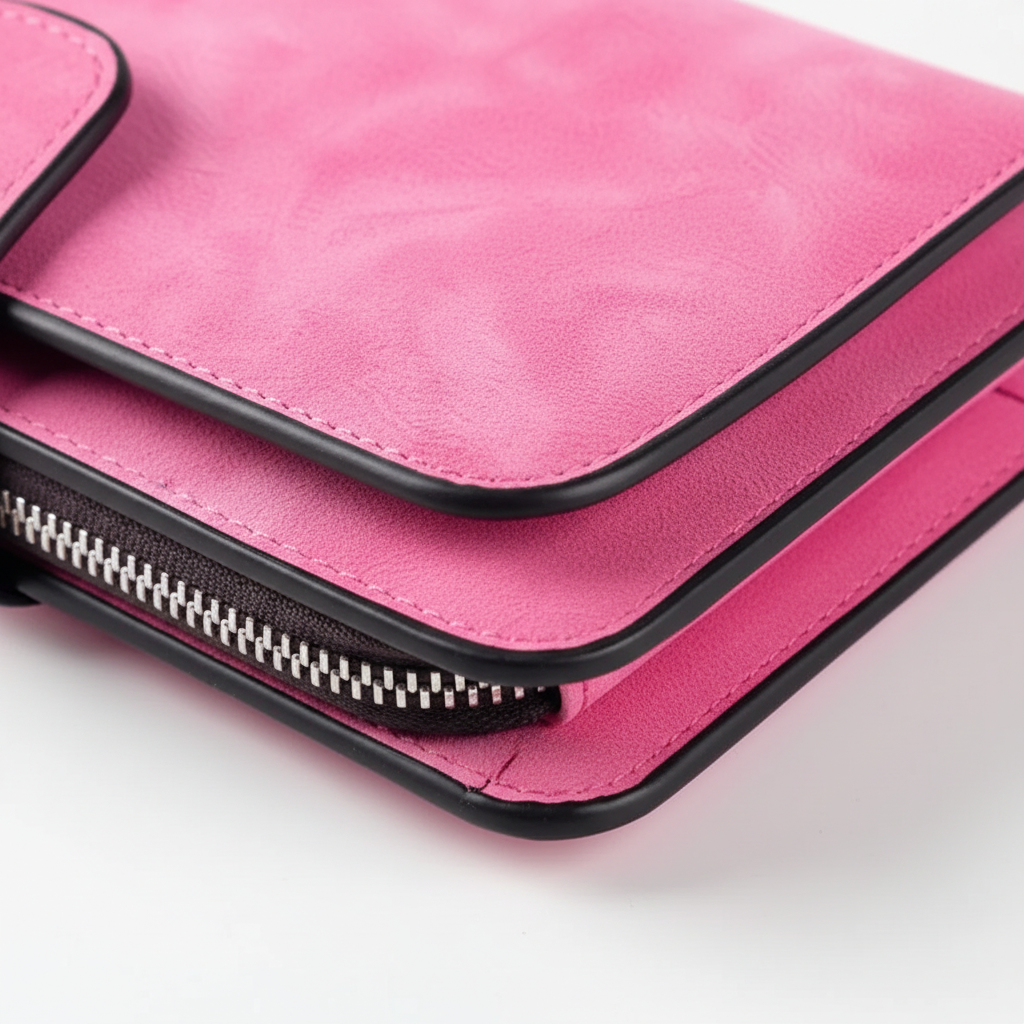 Long women's wallet with multiple card slots and zipped coin pocket