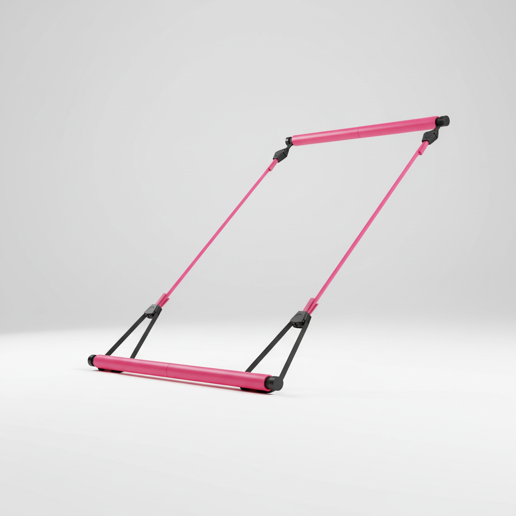 Adjustable pilates bar with elastic bands for home strength and toning workouts