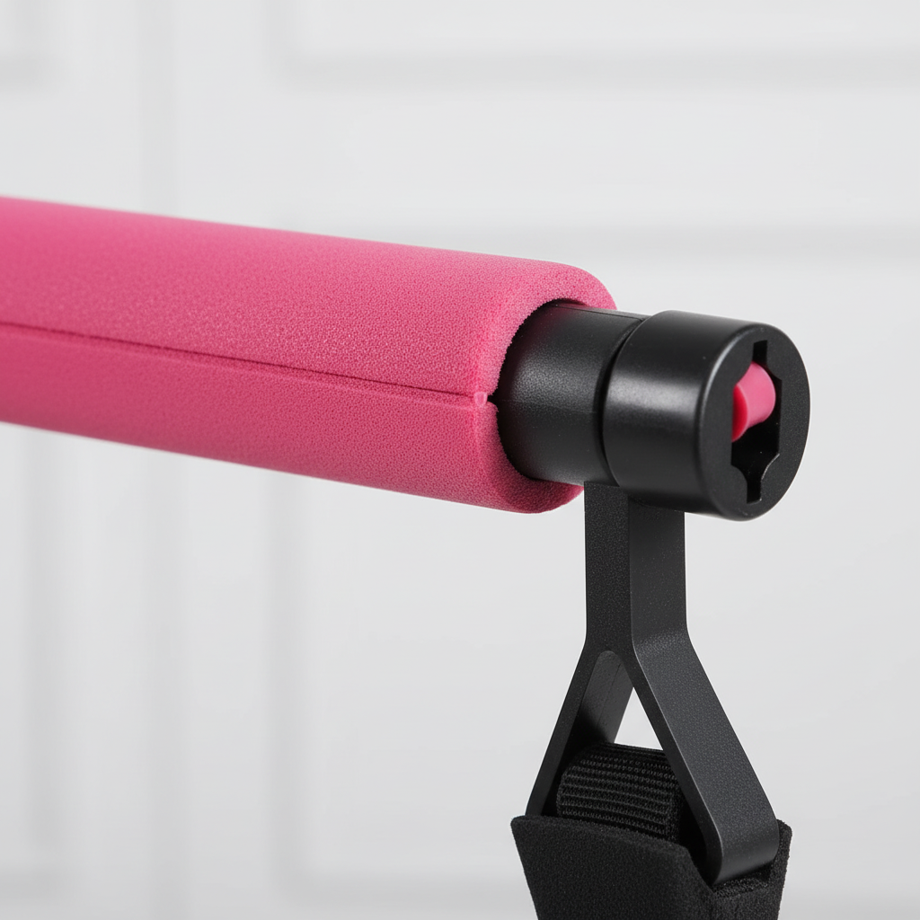 Adjustable pilates bar with elastic bands for home strength and toning workouts