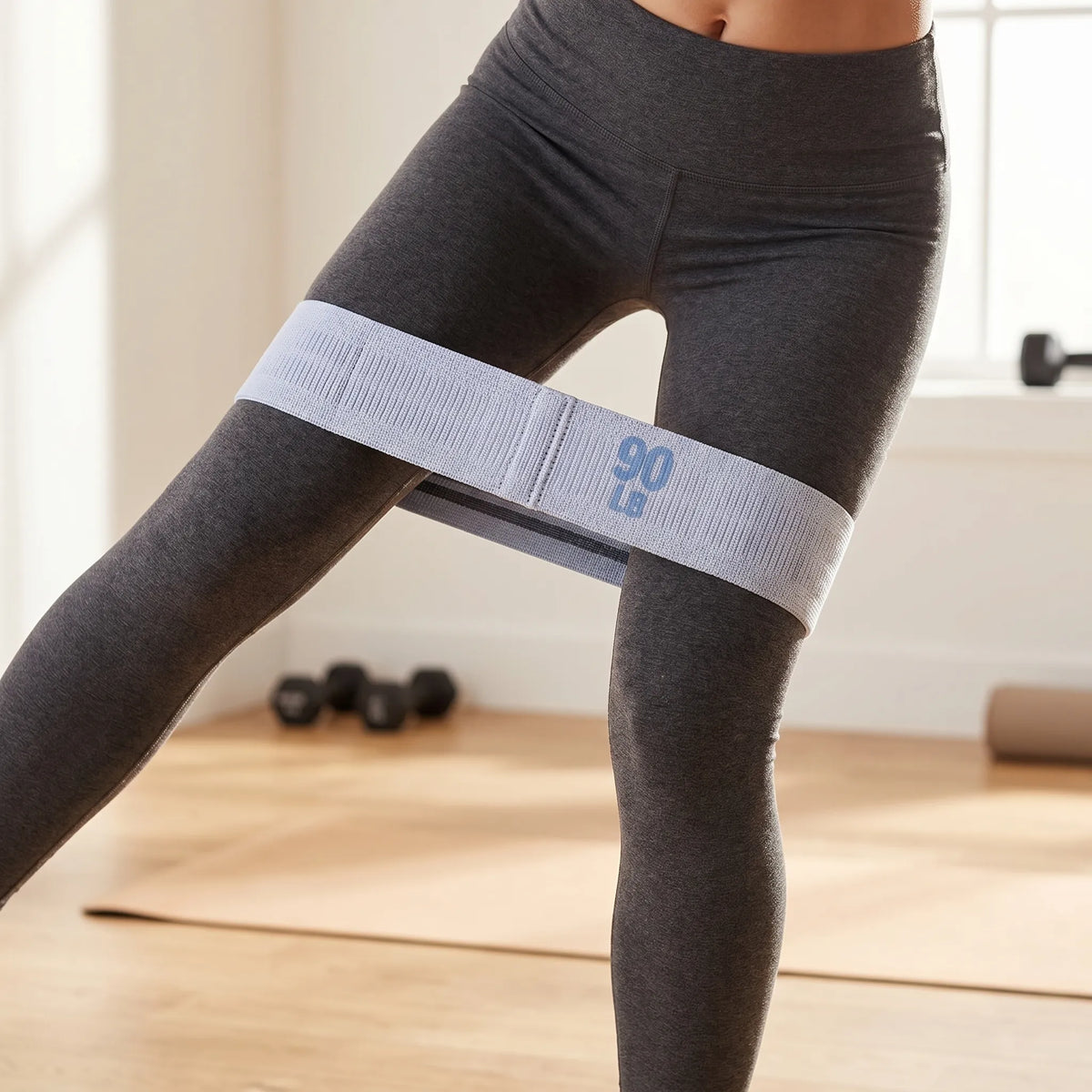Fabric resistance loops with anti-roll wide band design for home workouts