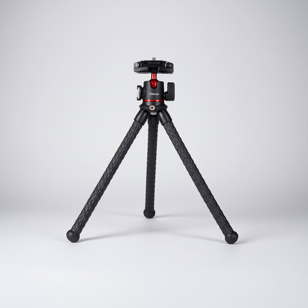 Flexible octopus tripod with bendable rubber legs for phones and cameras