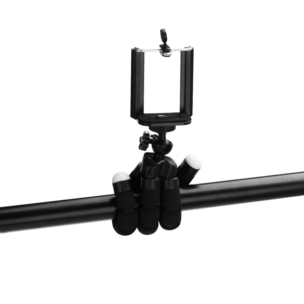 Flexible mini tripod with foam legs for smartphone photography