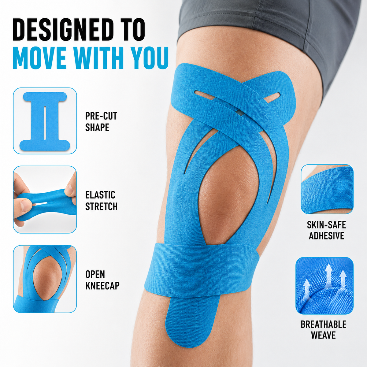 Thrives Outdoor | Flexitape Elastic Breathable Kinesiology Knee Tape