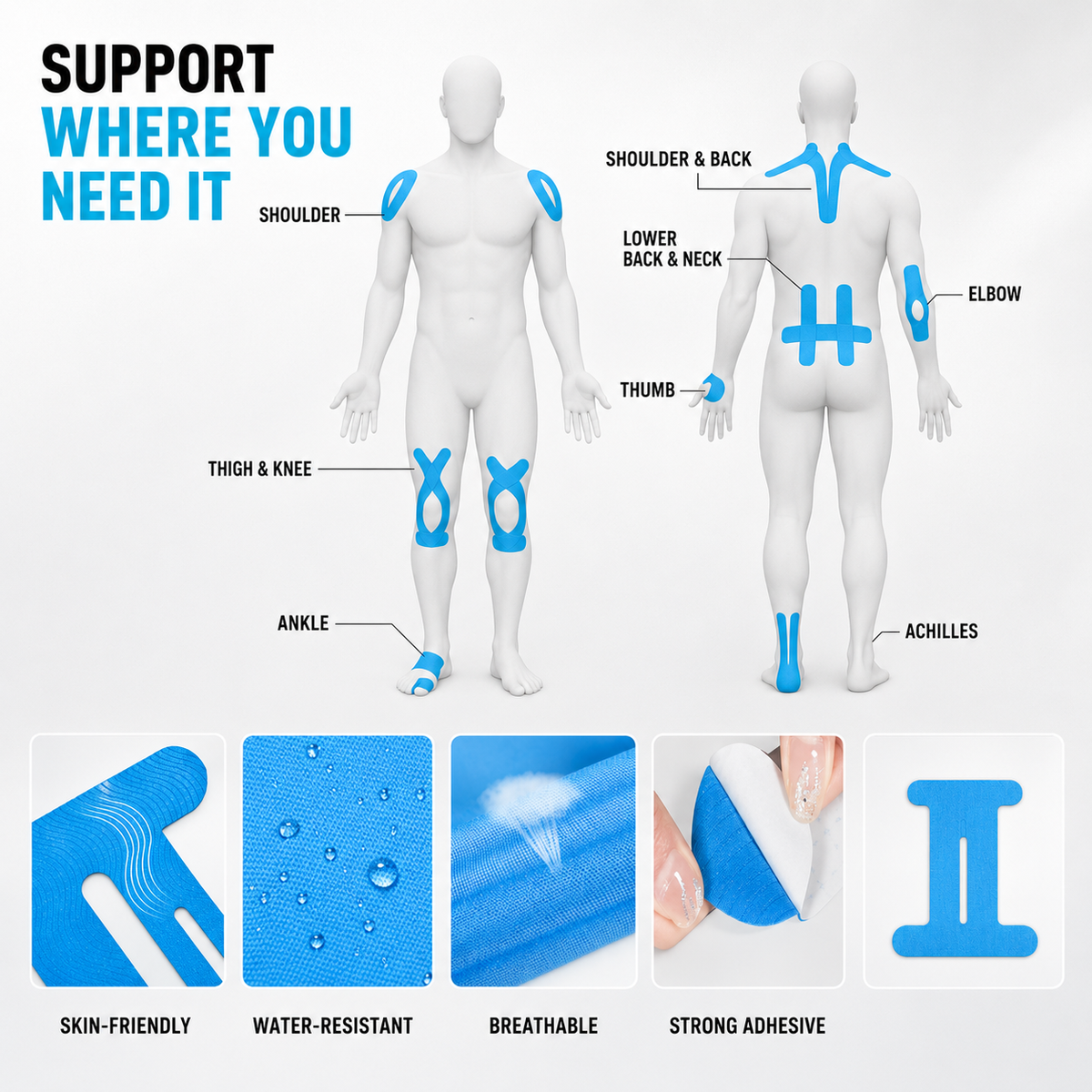 Thrives Outdoor | Flexitape Elastic Breathable Kinesiology Knee Tape
