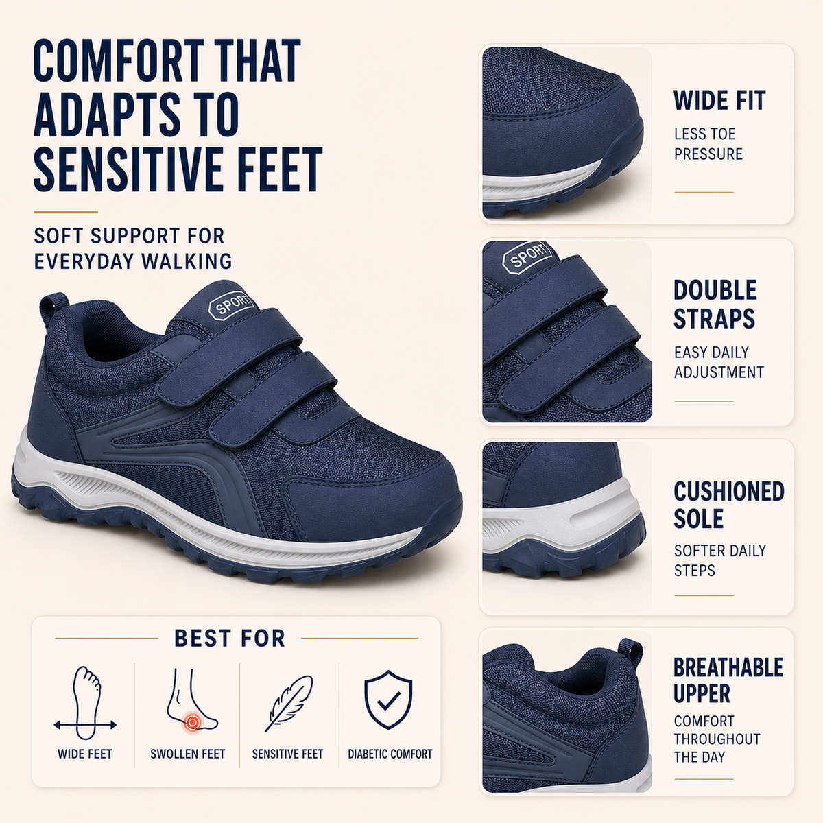 Thrives Outdoor | Flexovan Wide Fit Orthopaedic Walking Shoe