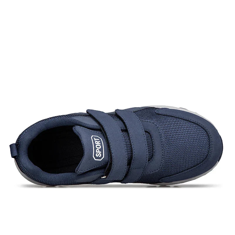 Wide fit orthopaedic walking shoe with velcro straps and padded sole