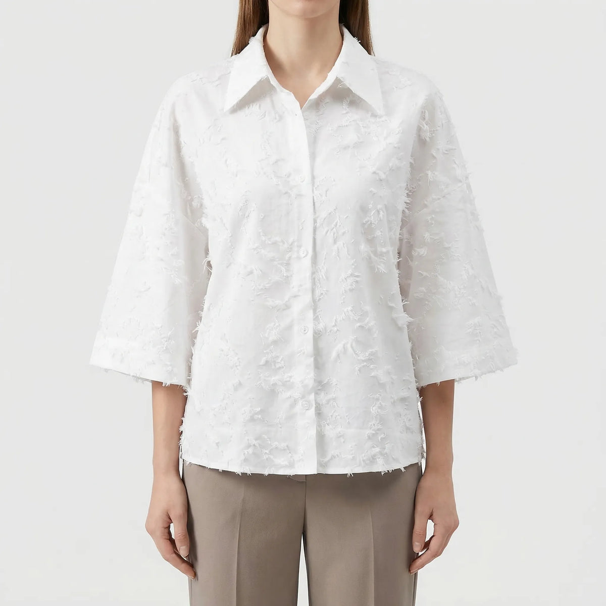 Women's tassel blouse and A-line long skirt set, coordinated two-piece outfit