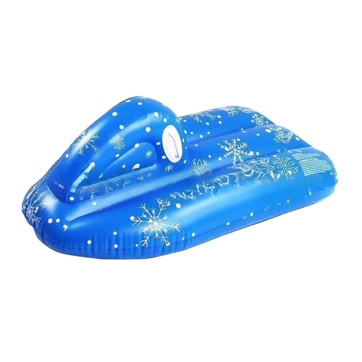Inflatable snow tube with cushioned seating and compact portable design
