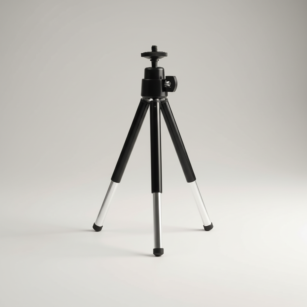 Compact mini tripod with folding legs for phones and action cameras