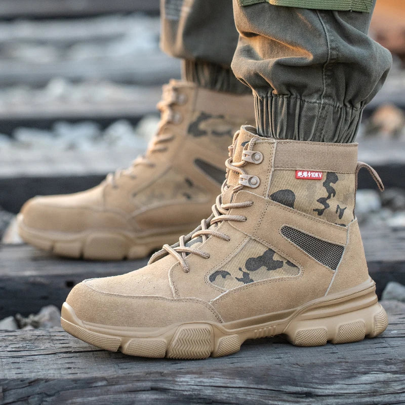 Mid-height tactical safety sneaker with impact and puncture protection
