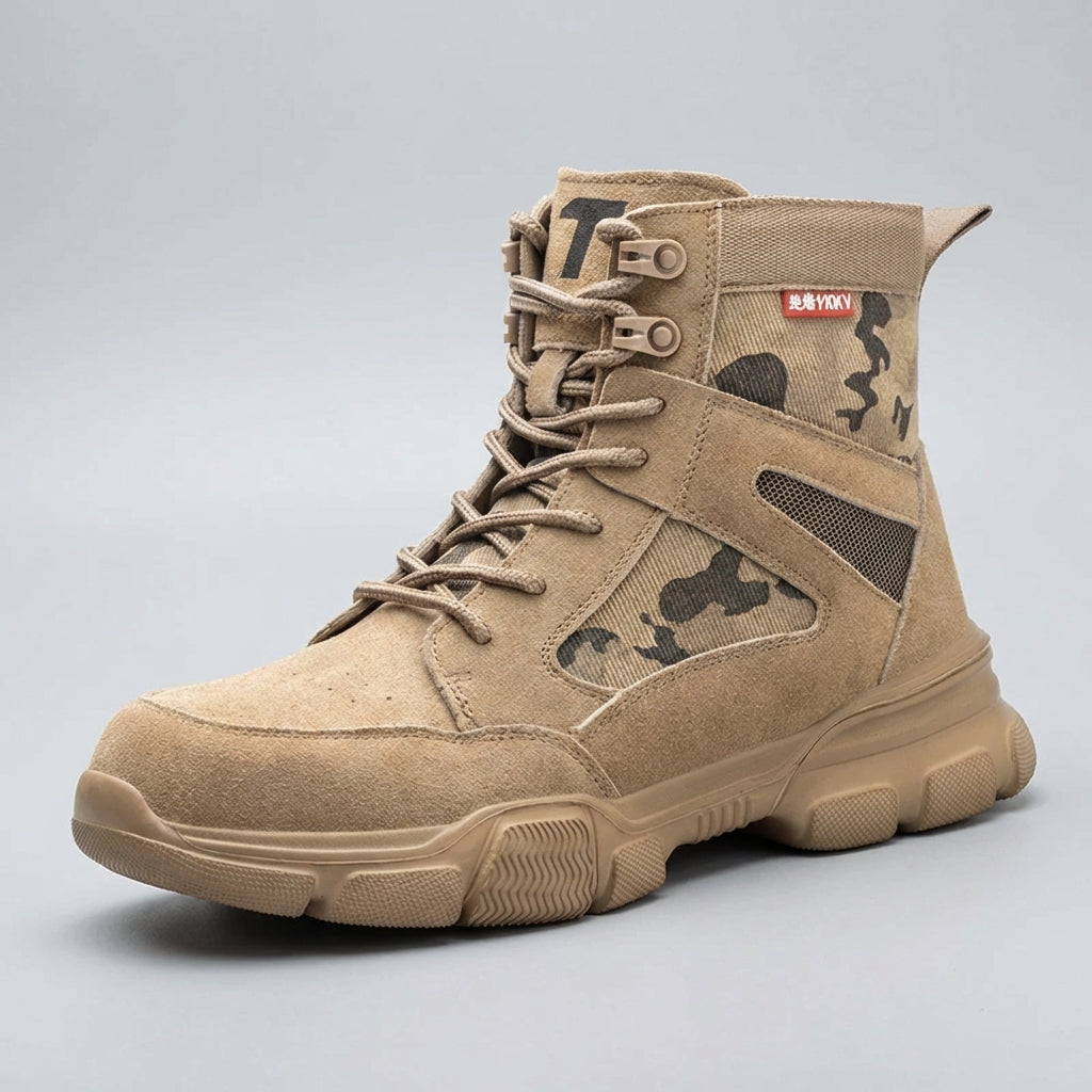 Mid-height tactical safety sneaker with impact and puncture protection