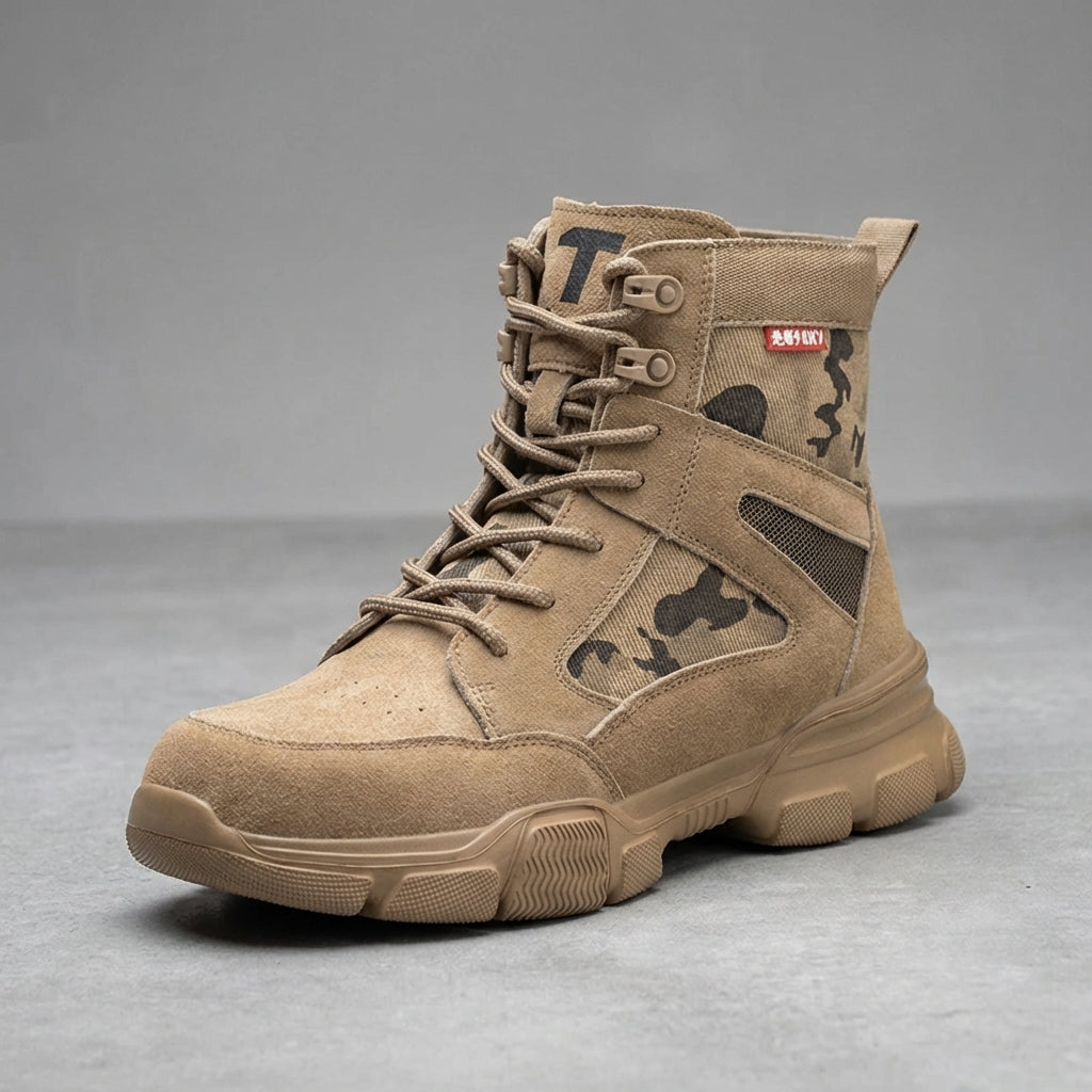 Mid-height tactical safety sneaker with impact and puncture protection