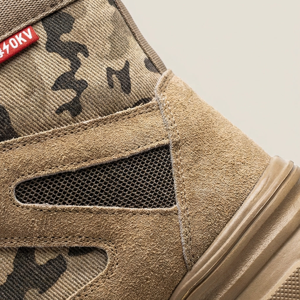 Mid-height tactical safety sneaker with impact and puncture protection
