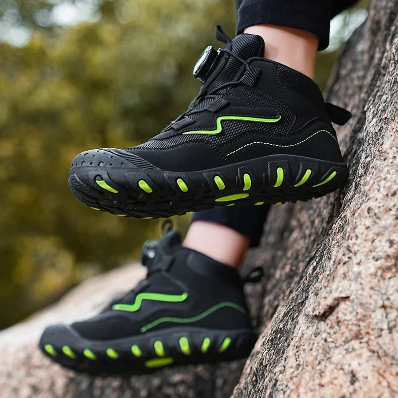 Kids high top waterproof hiking shoes with non-slip sole