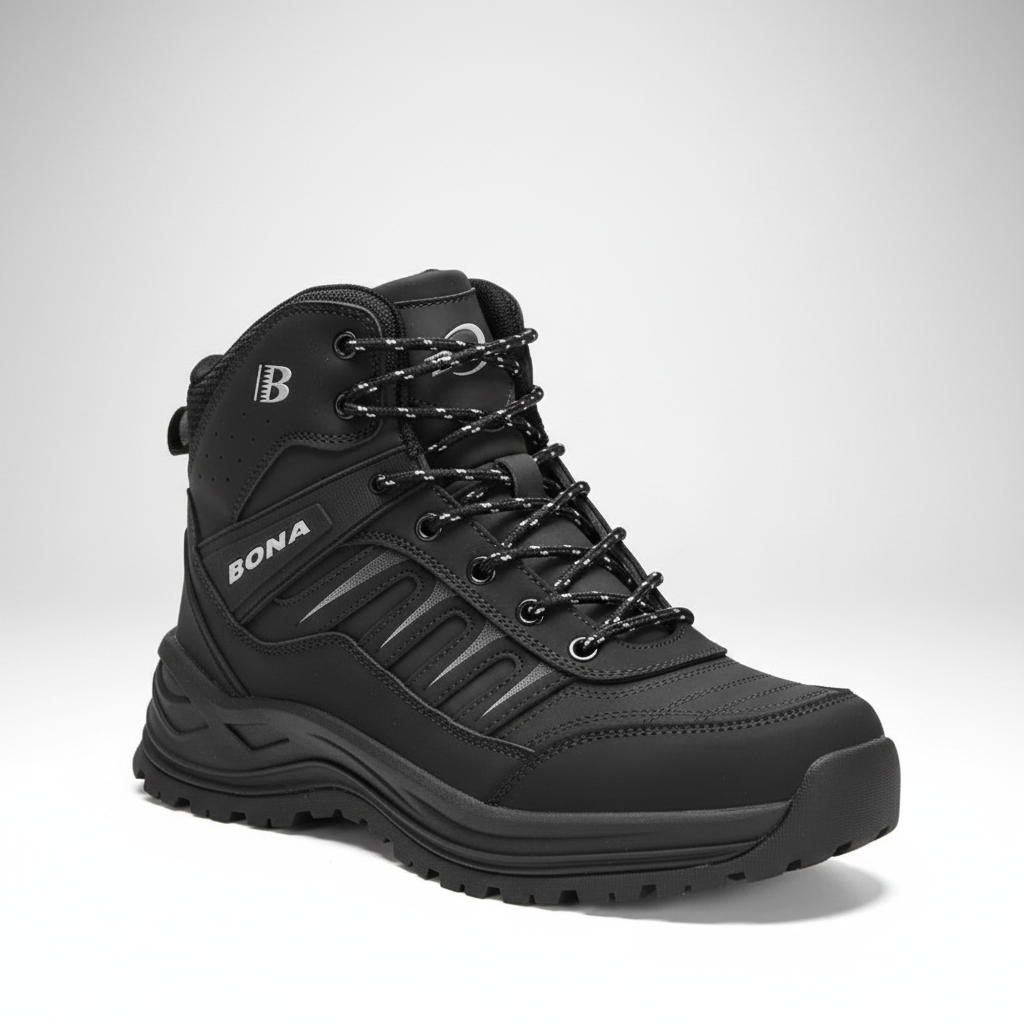 Men's insulated hiking boots with warm plush lining and durable rubber outsole